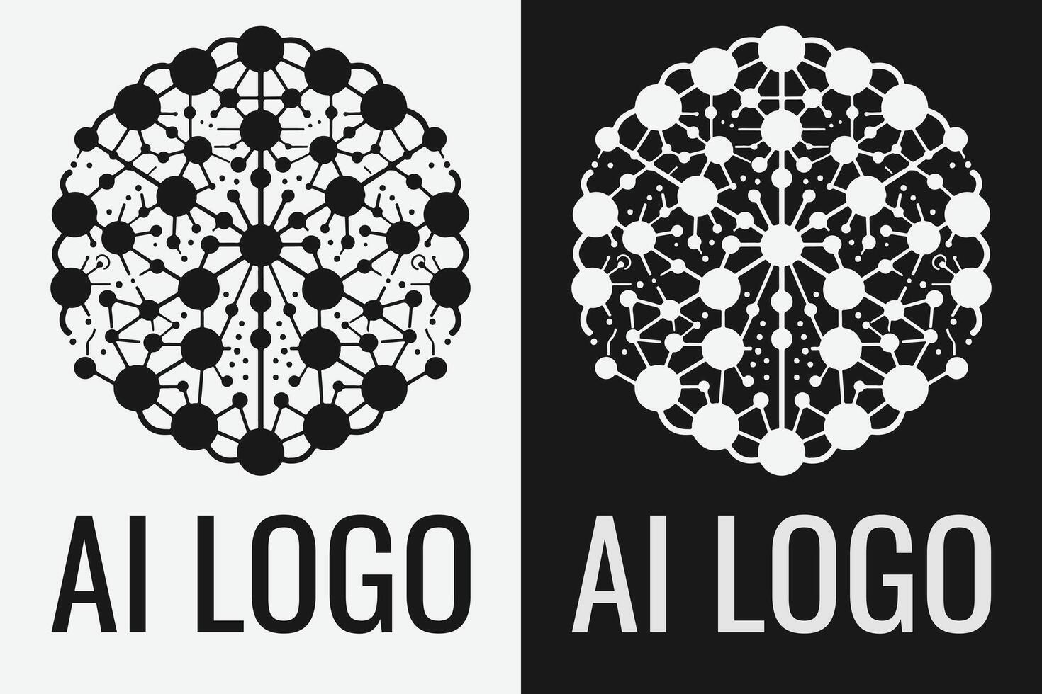 Artificial intelligence logo design. AI concept logotype idea vector