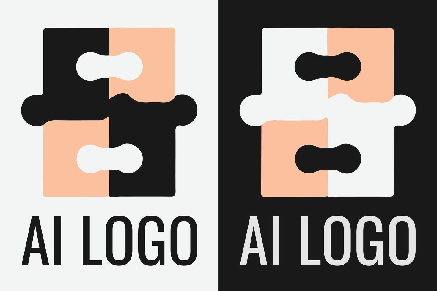 Artificial intelligence logo design. AI concept logotype idea vector