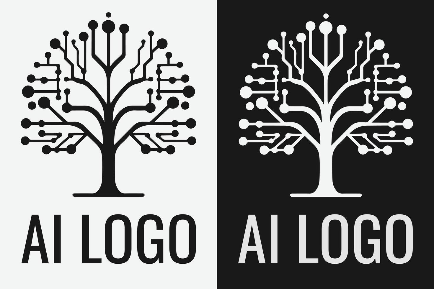 Artificial intelligence logo design. AI concept logotype idea vector