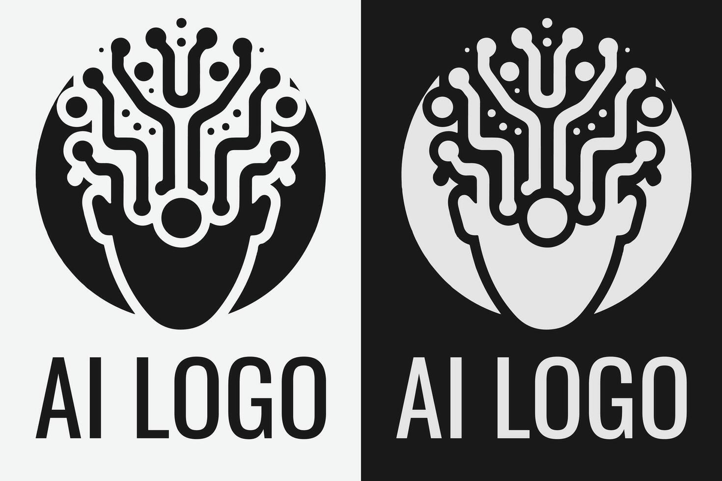 Artificial intelligence logo design. AI concept logotype idea vector