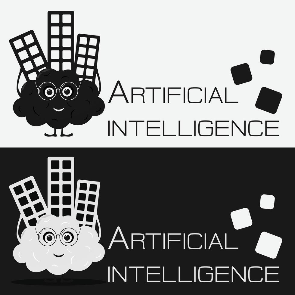 artificial inteligencia logo diseño. ai concepto logotipo idea vector