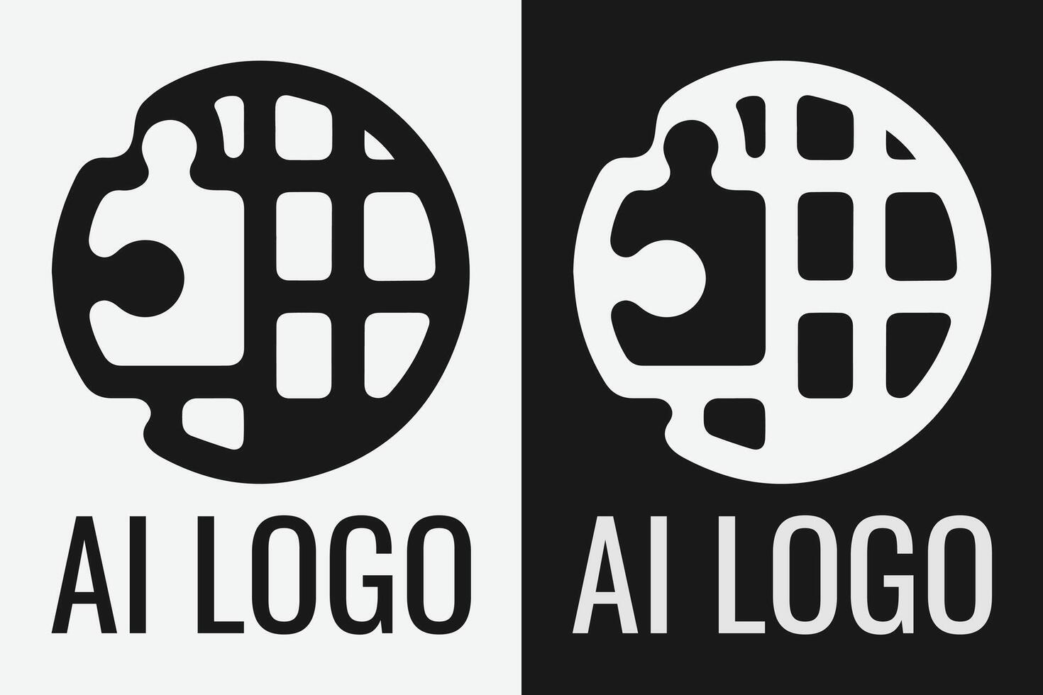 Artificial intelligence logo design. AI concept logotype idea vector