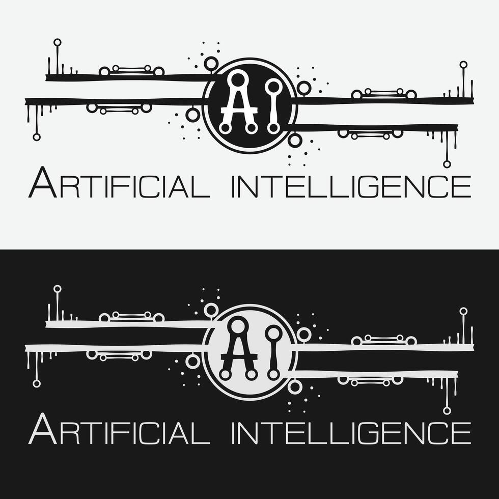 Artificial intelligence logo design. AI concept logotype idea vector