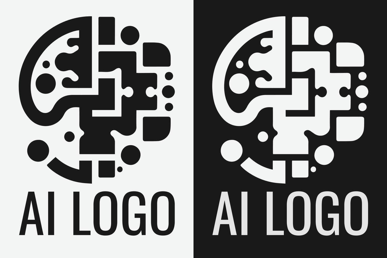 Artificial intelligence logo design. AI concept logotype idea vector