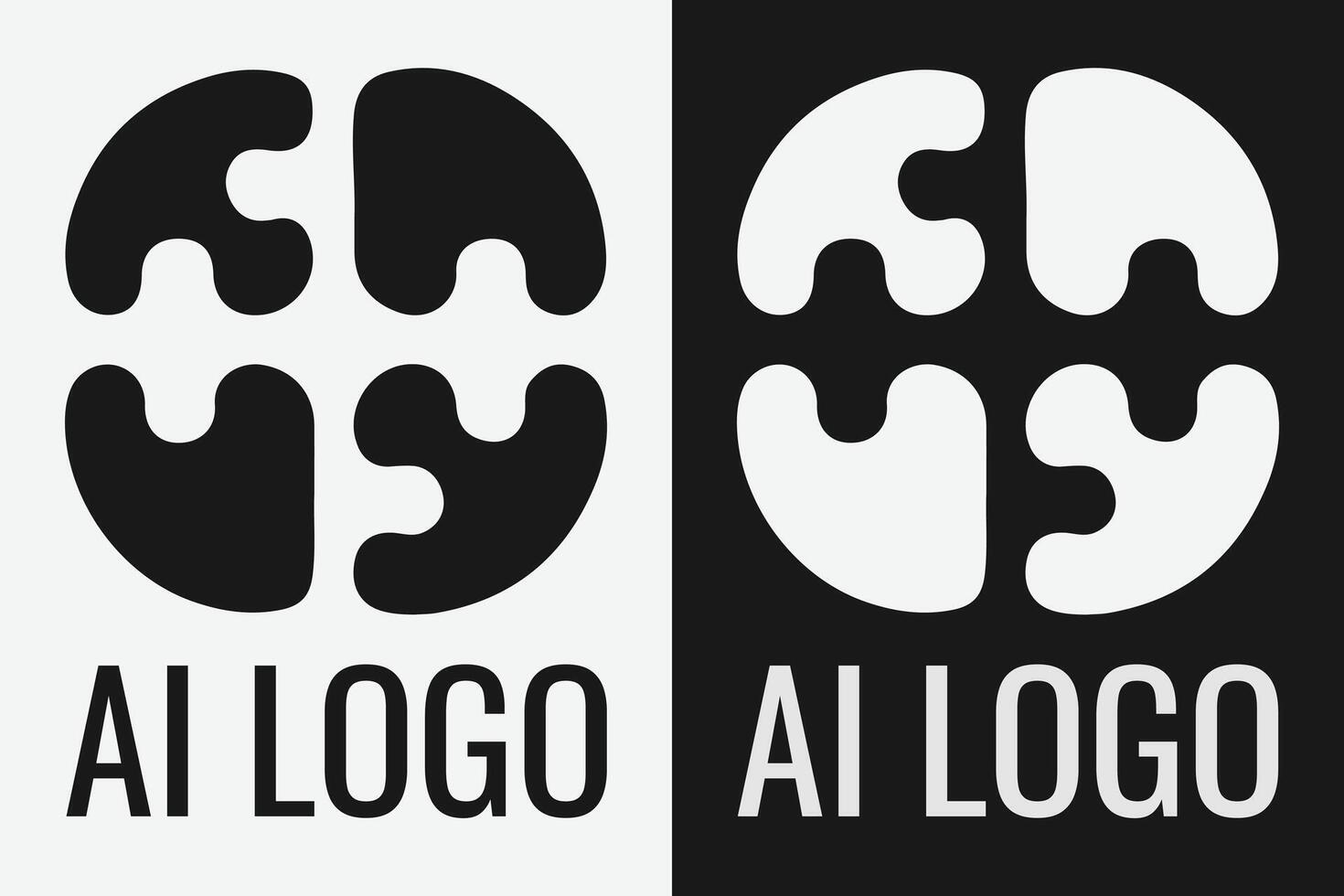 Artificial intelligence logo design. AI concept logotype idea vector