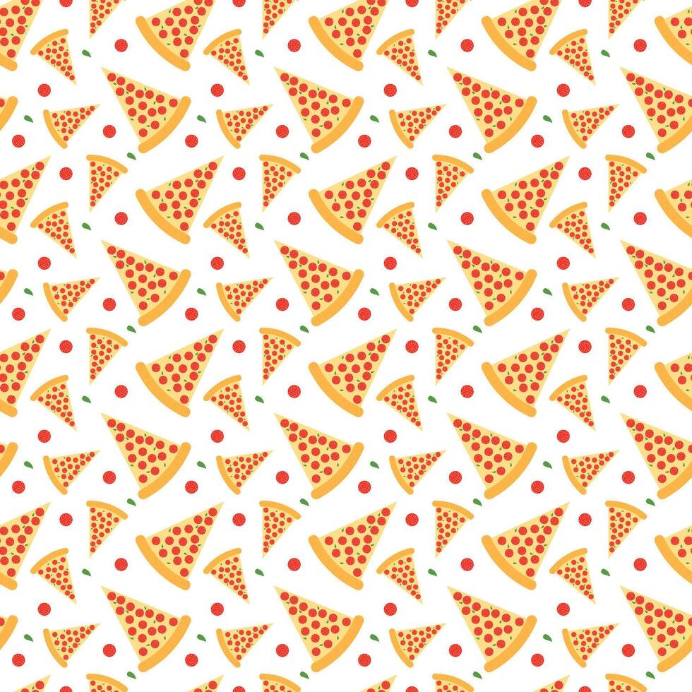 Seamess pattern of pizza with salami and cheese vector