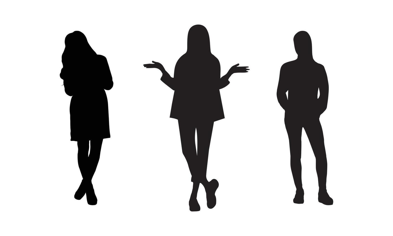 Business people, Set of vector women silhouettes