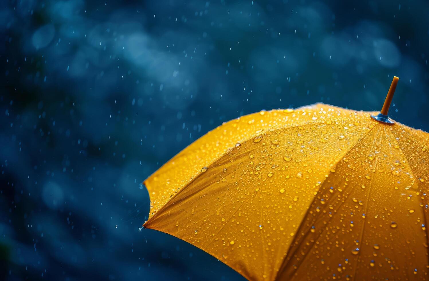 AI generated an umbrella is partially covered in raindrops photo