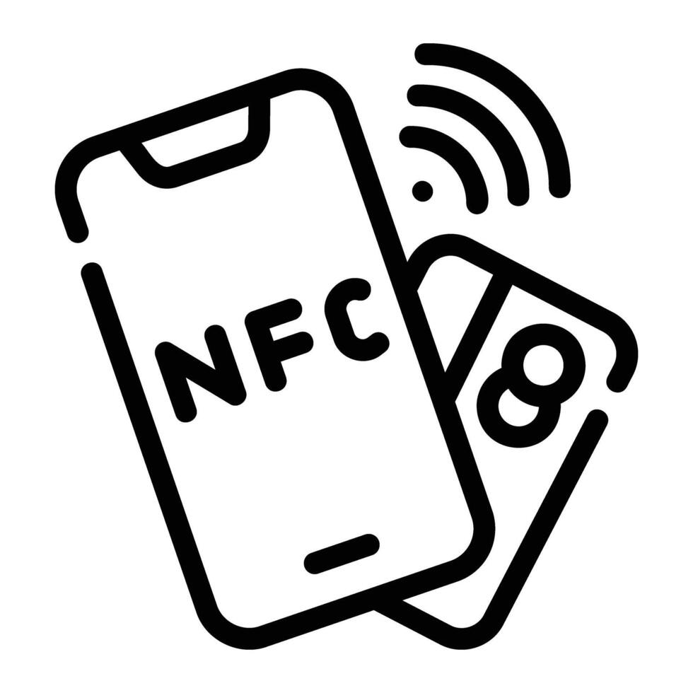 nfc línea icono antecedentes blanco vector