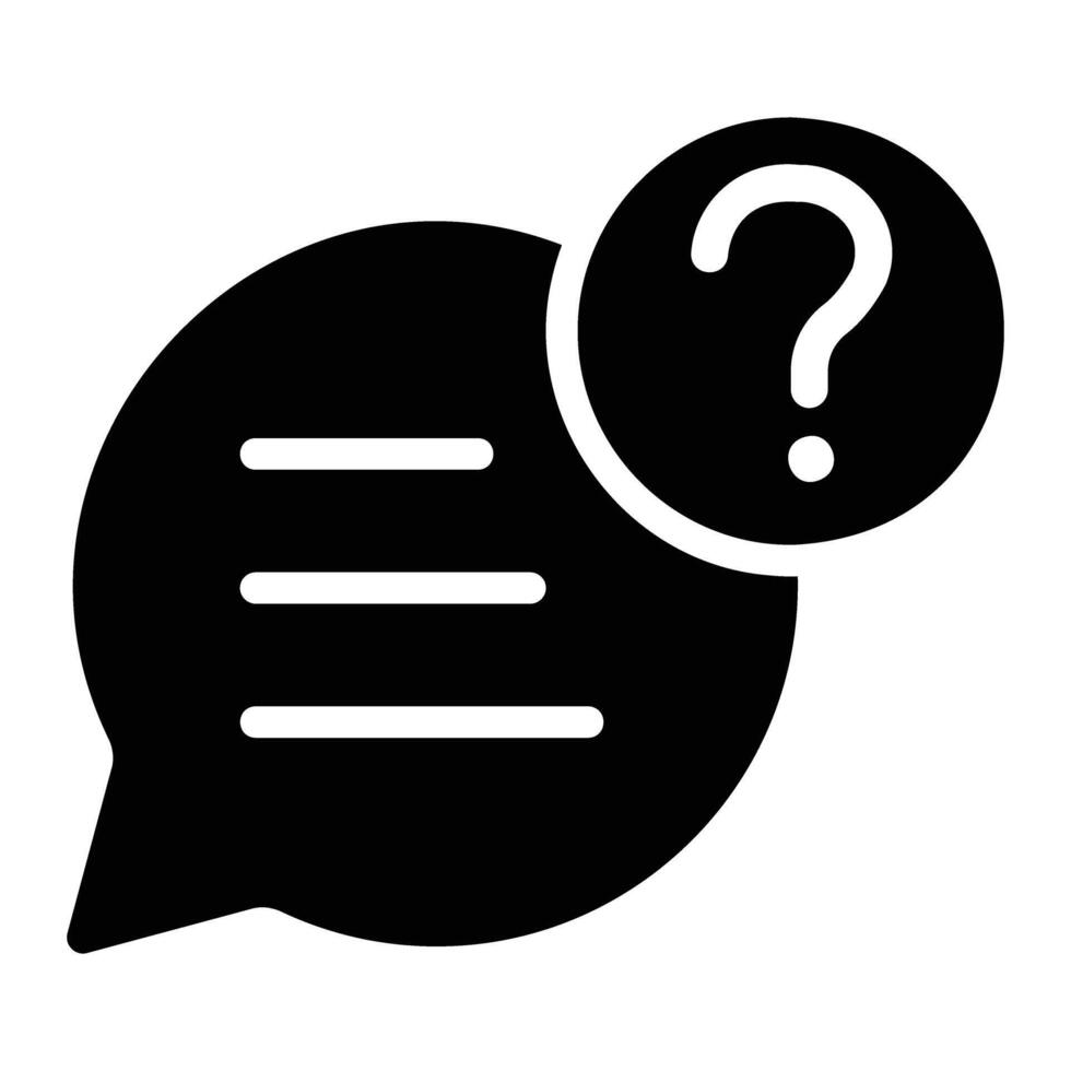 question Glyph Icon Background White vector