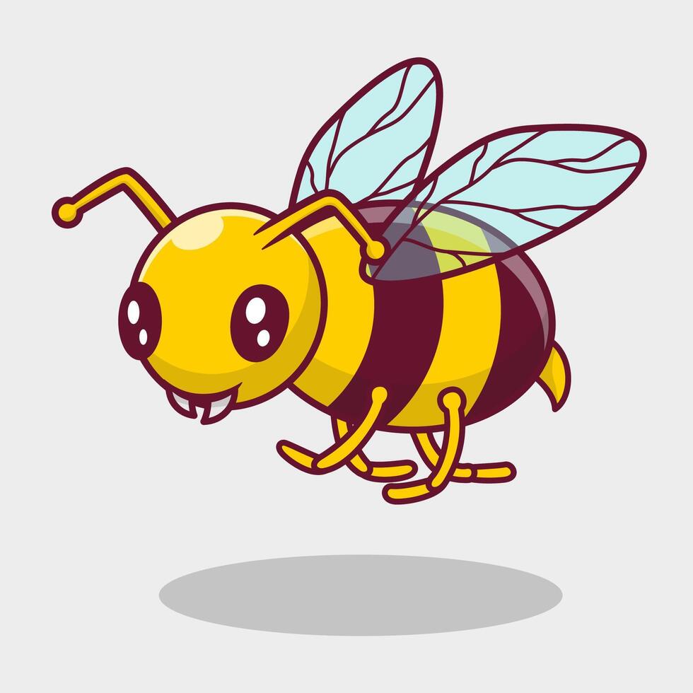 free vector cartoon animal bee collection art design, vector illustration