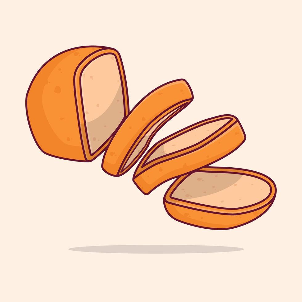 free vector cartoon bread slice art design, vector illustration