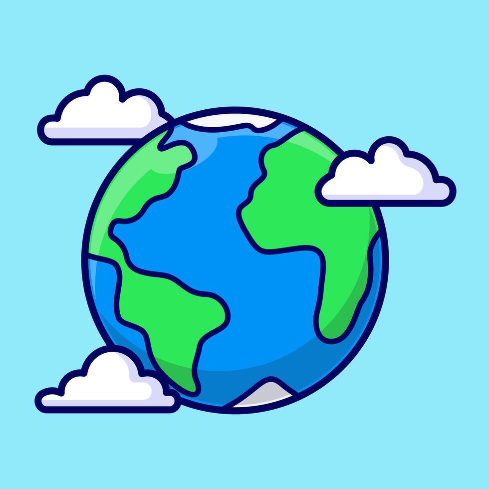 free vector cartoon earth art design, vector illustration