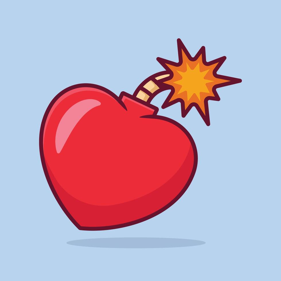 free vector cute cartoon love bomb art design, vector illustration