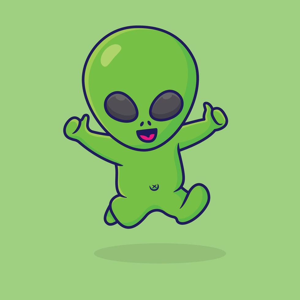 gratis vector dibujos animados bebé extraterrestre corriendo Arte diseño, vector ilustración