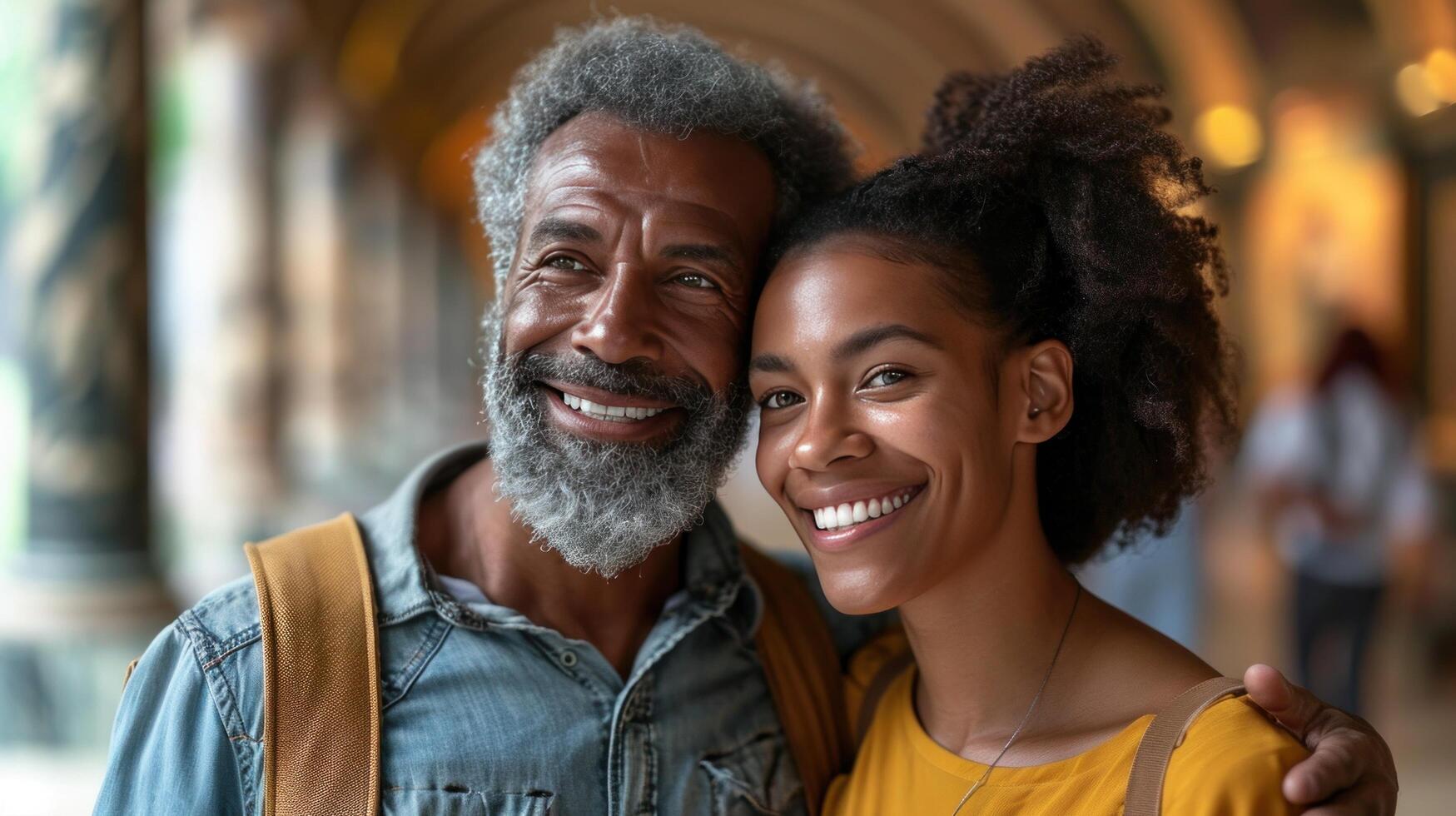 AI generated Couple celebrating milestones, their affection evident in warm, tight embraces photo