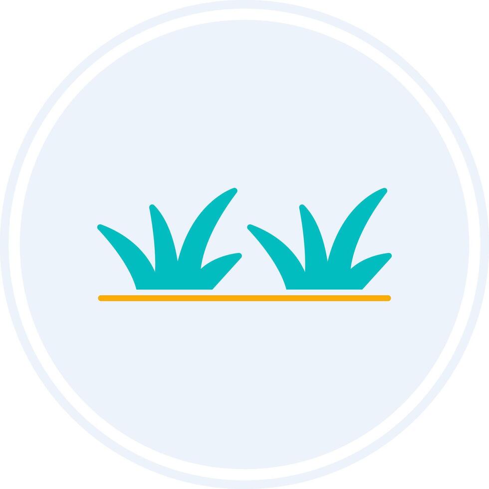 Grass Glyph Two Colour Circle Icon vector