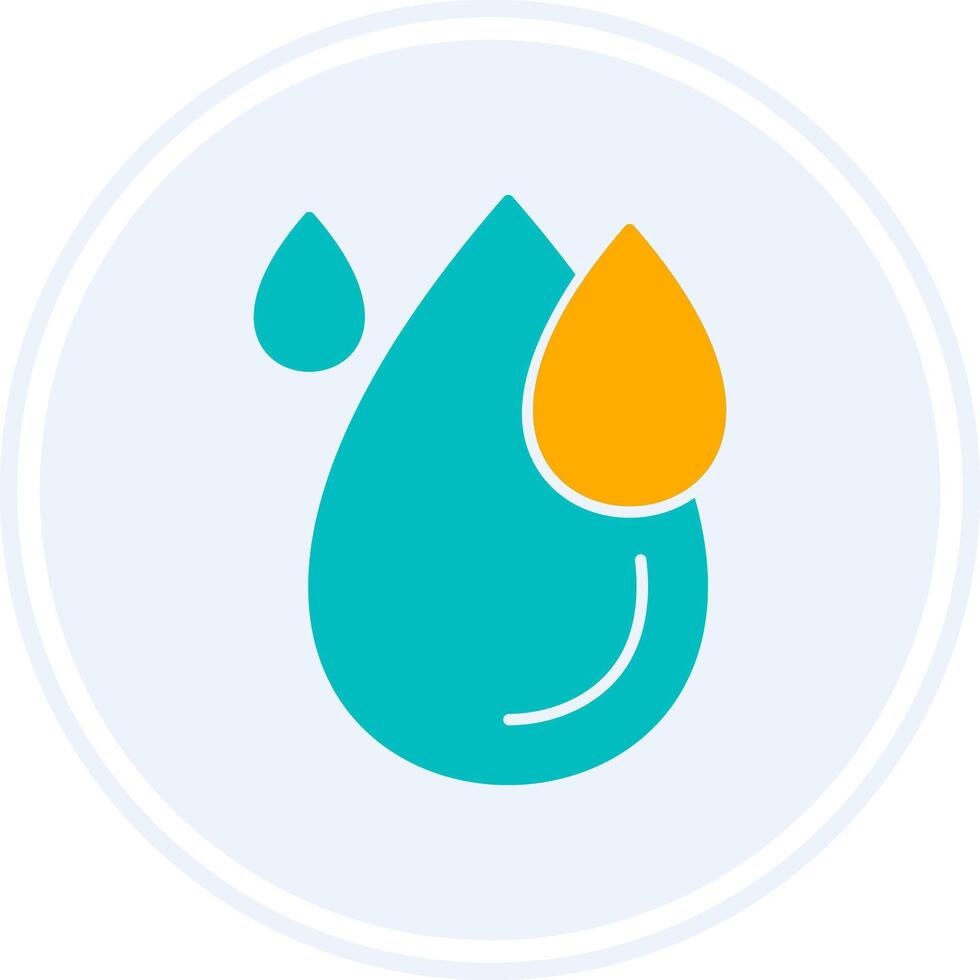 Water Drop Glyph Two Colour Circle Icon vector