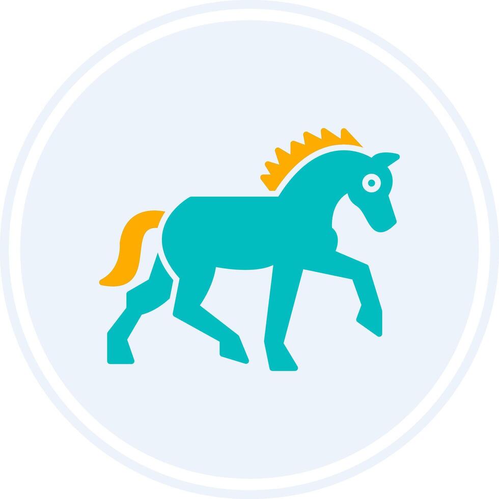 Horse Glyph Two Colour Circle Icon vector