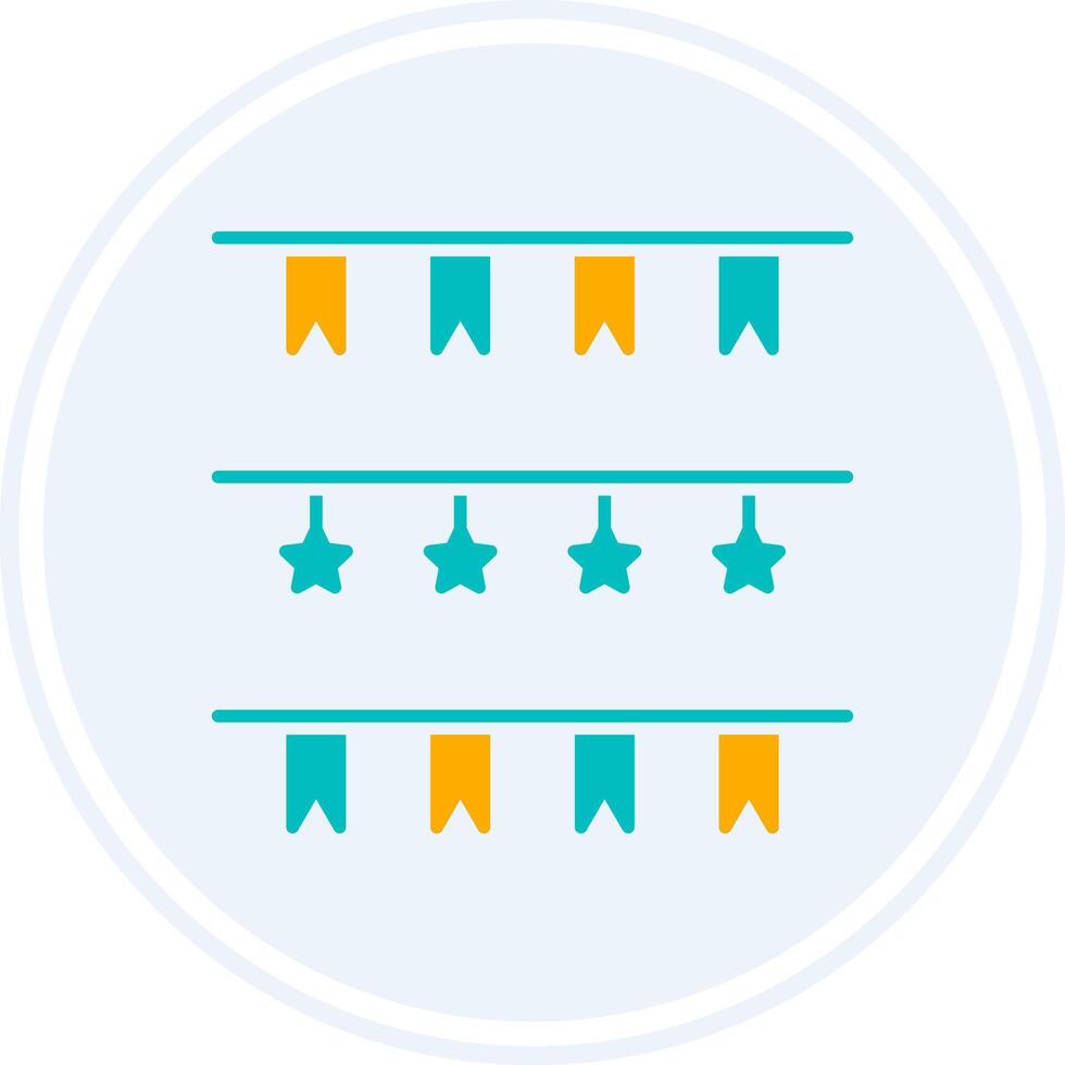 Garland Glyph Two Colour Circle Icon vector