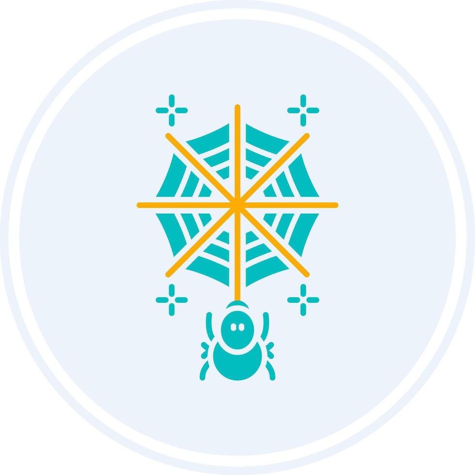 Spiderweb Glyph Two Colour Circle Icon vector