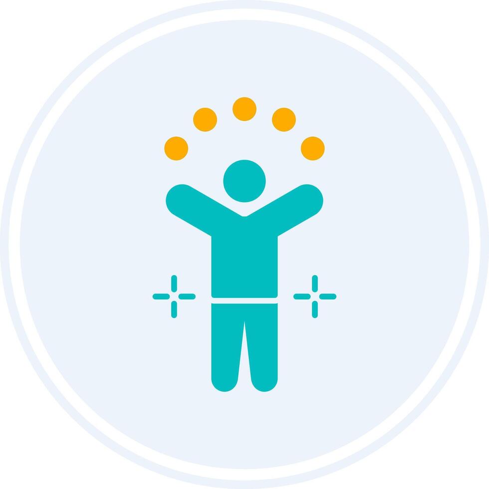 Juggling Ball Glyph Two Colour Circle Icon vector