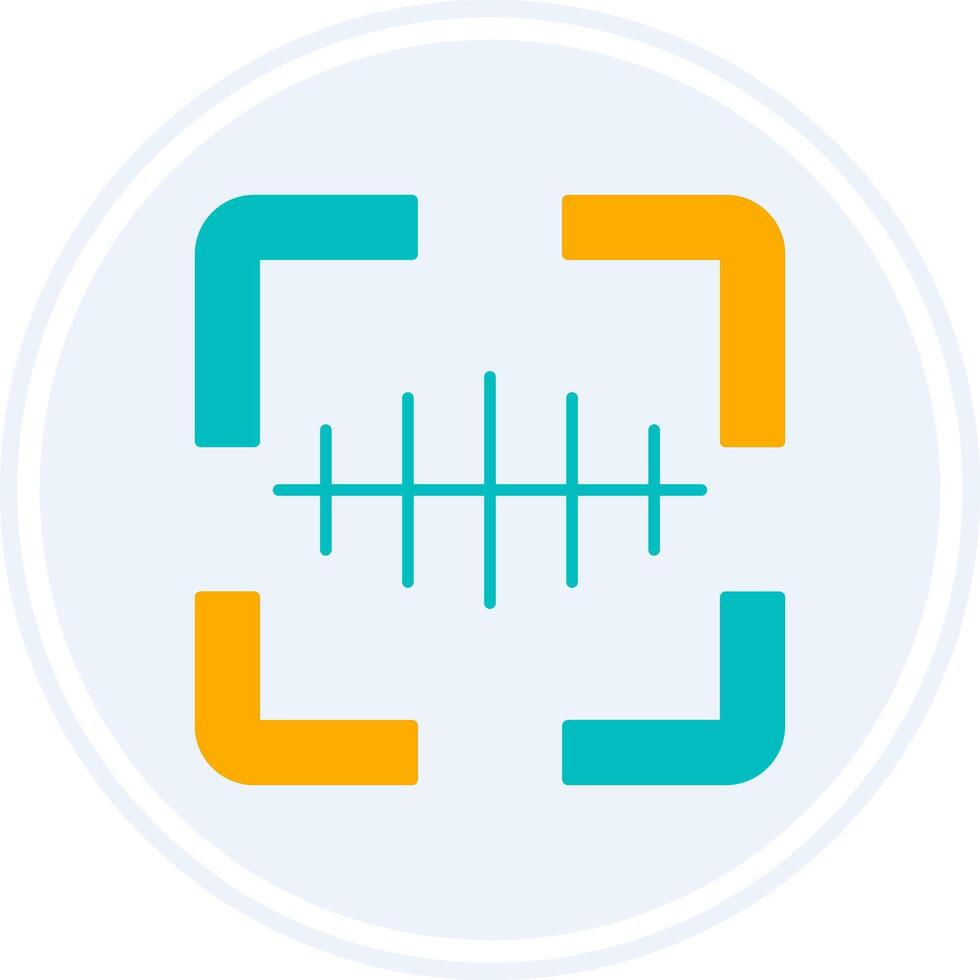Barcode Scanner Glyph Two Colour Circle Icon vector