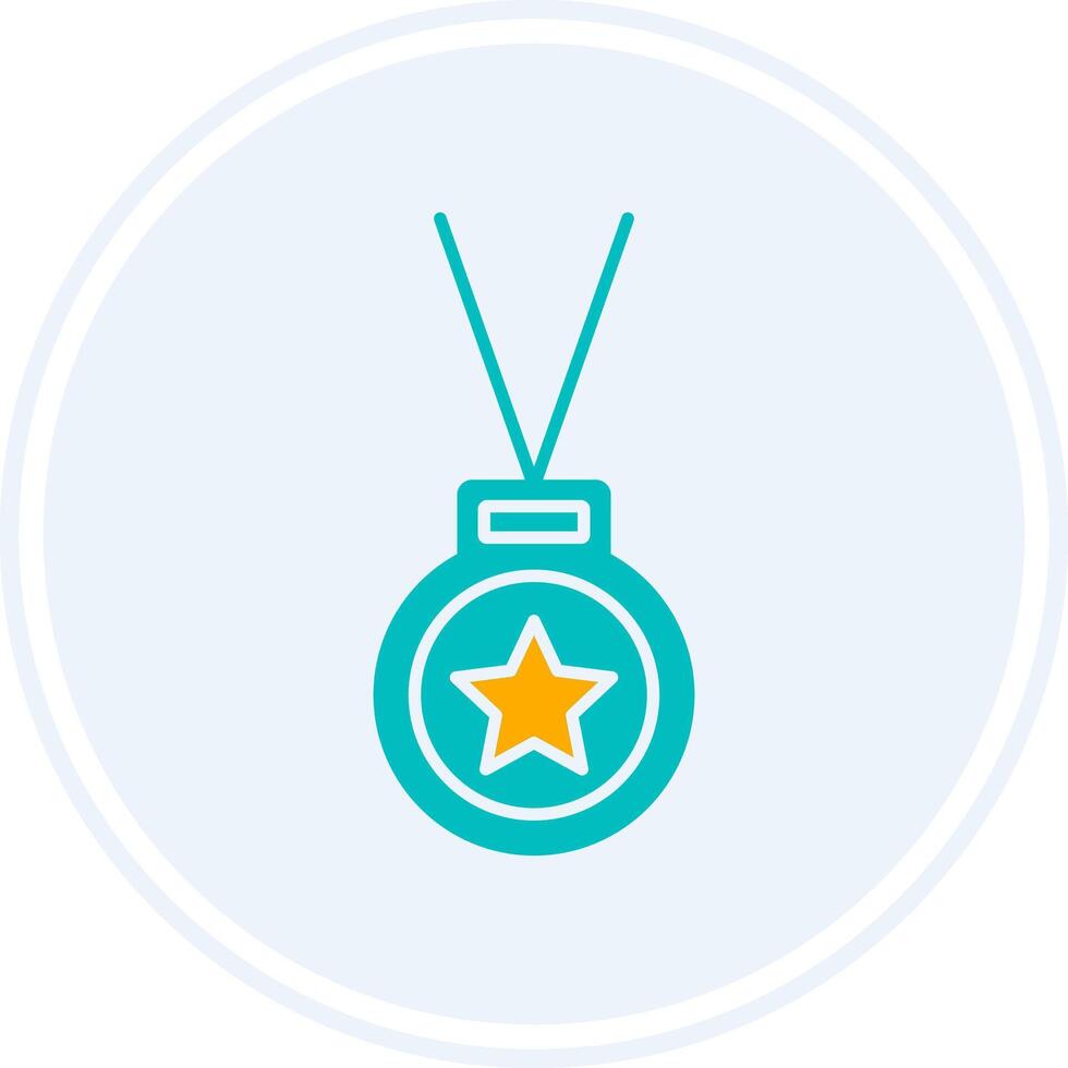 Medal Glyph Two Colour Circle Icon vector