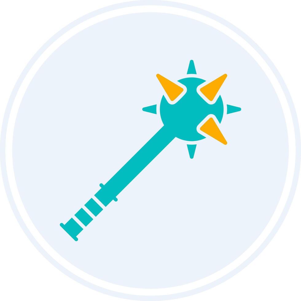 Mace Glyph Two Colour Circle Icon vector