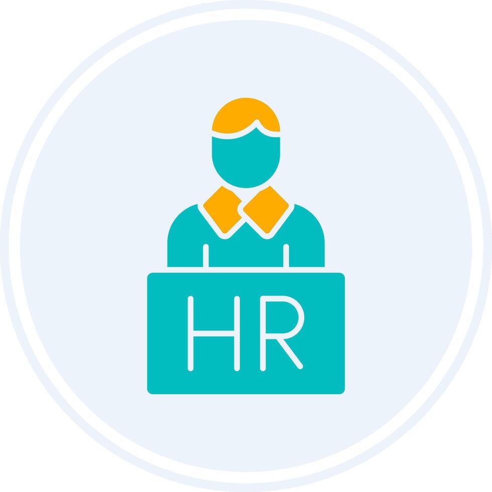 Human Resources Glyph Two Colour Circle Icon vector