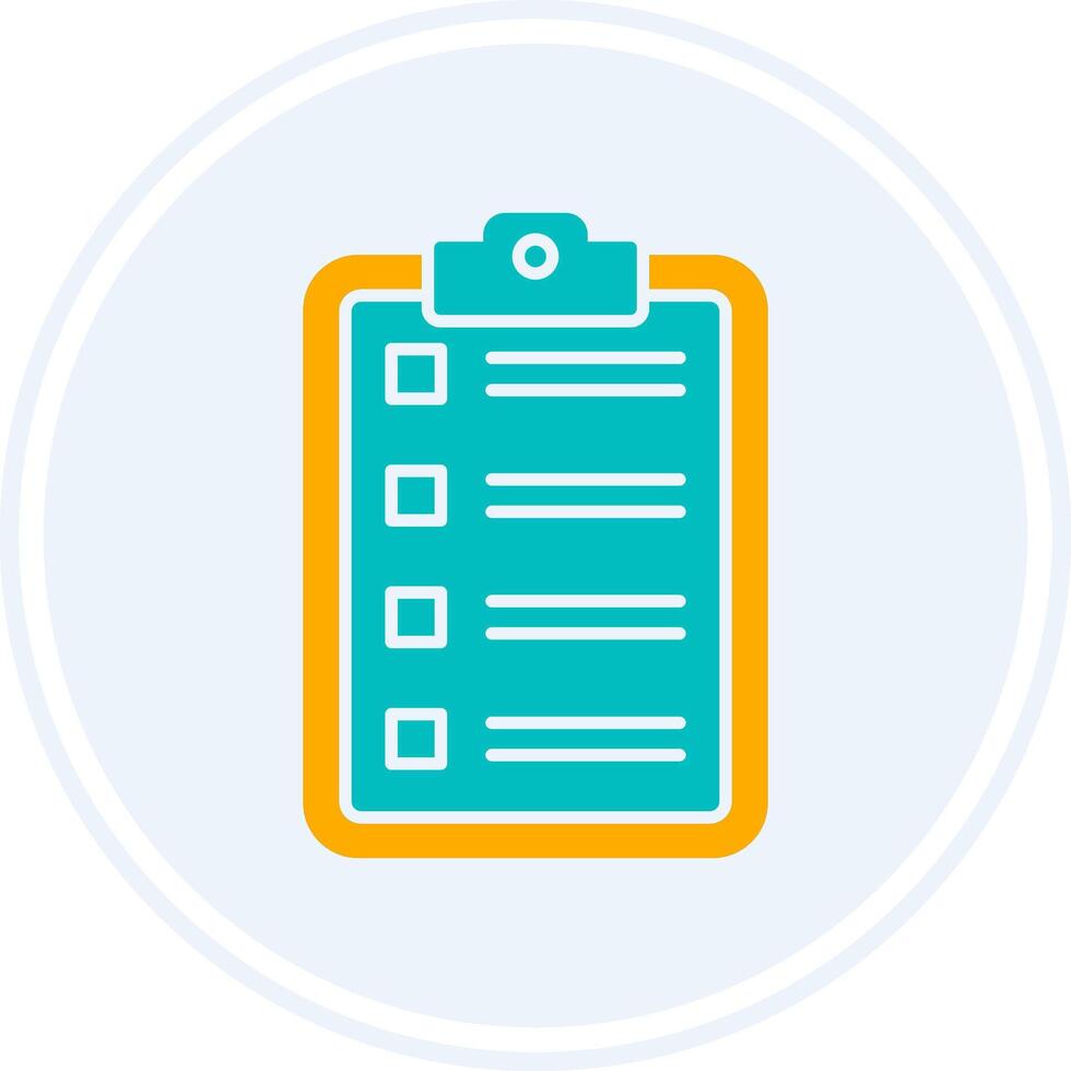 Checklist Glyph Two Colour Circle Icon vector