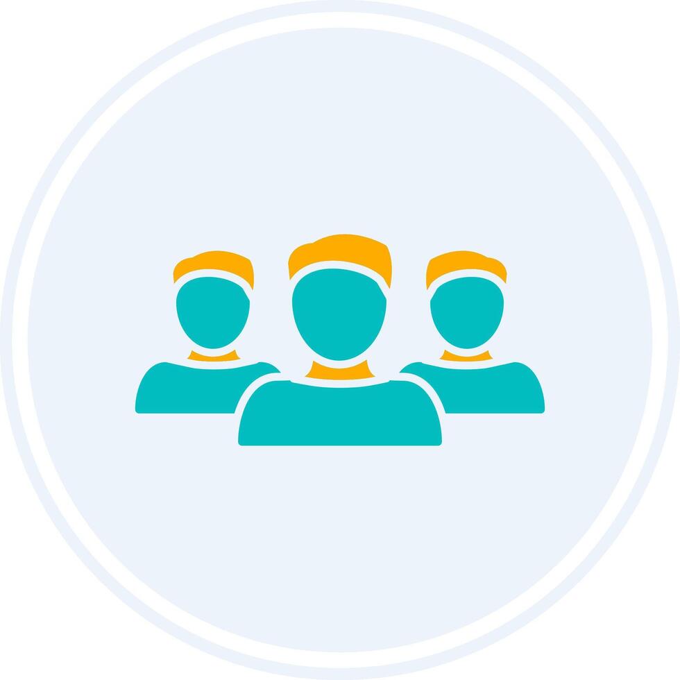 Forum Glyph Two Colour Circle Icon vector