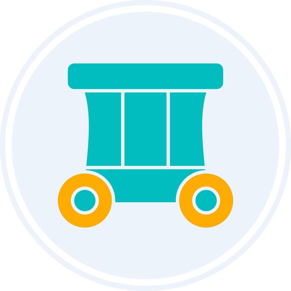 Carriage Glyph Two Colour Circle Icon vector