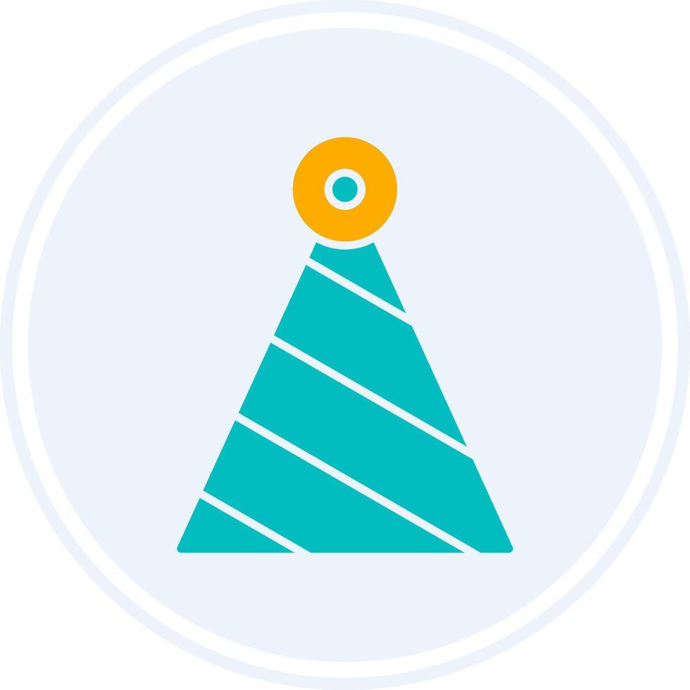 Party Hat Glyph Two Colour Circle Icon vector