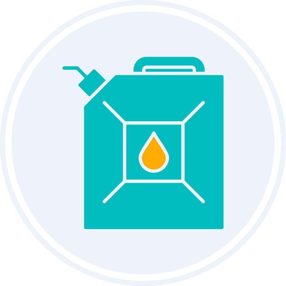 Gas Can Glyph Two Colour Circle Icon vector