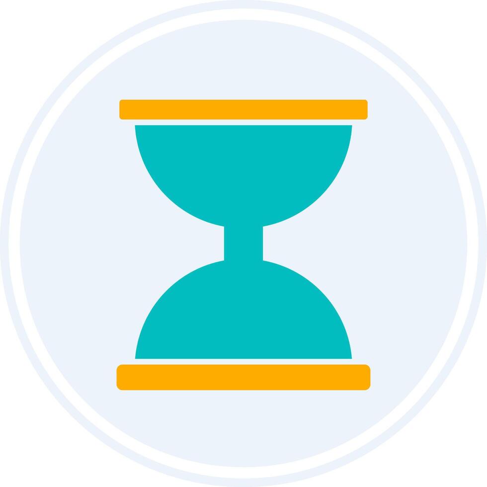 Hourglass Glyph Two Colour Circle Icon vector