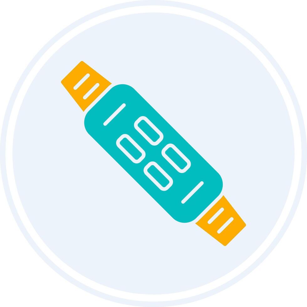 Fitness Bracelet Glyph Two Colour Circle Icon vector