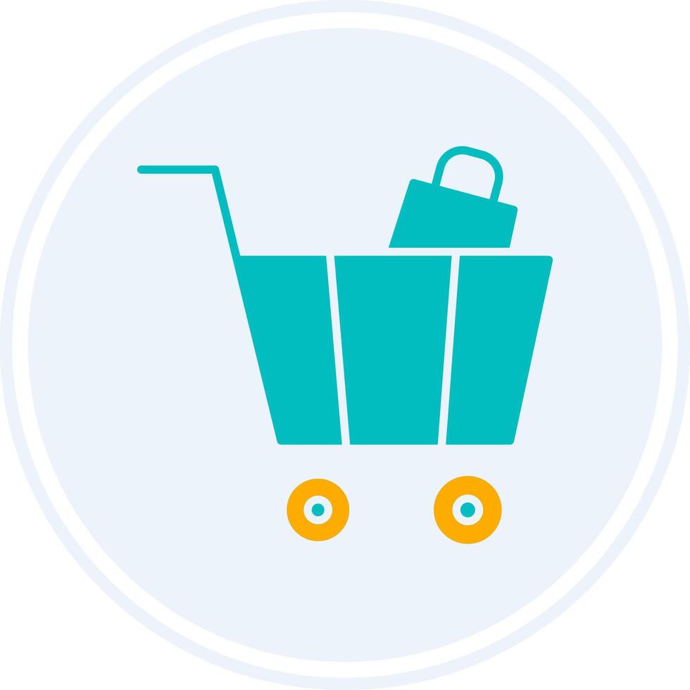 Cart Glyph Two Colour Circle Icon vector