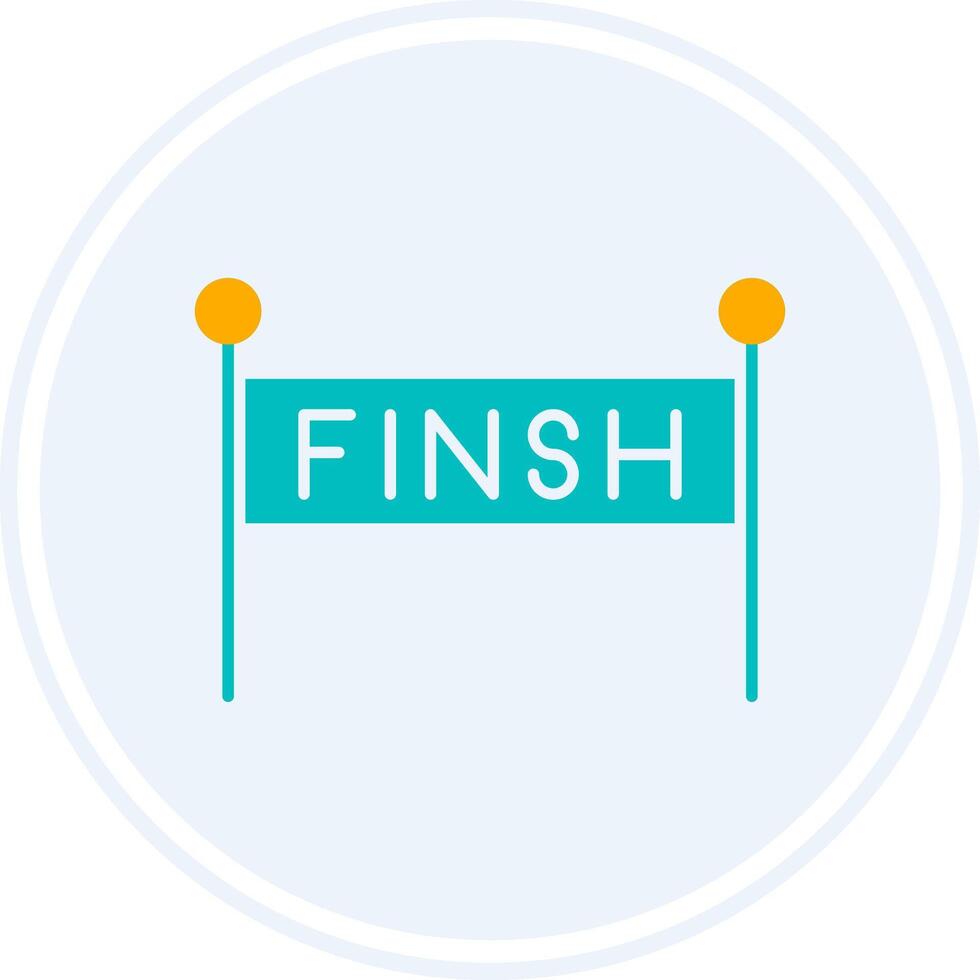 Finish Line Glyph Two Colour Circle Icon vector