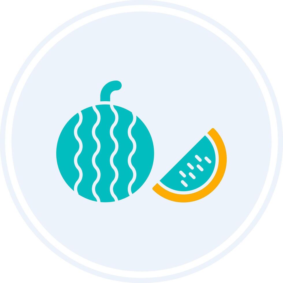 Watermelon Glyph Two Colour Circle Icon vector