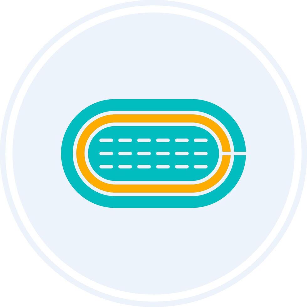 Running Track Glyph Two Colour Circle Icon vector