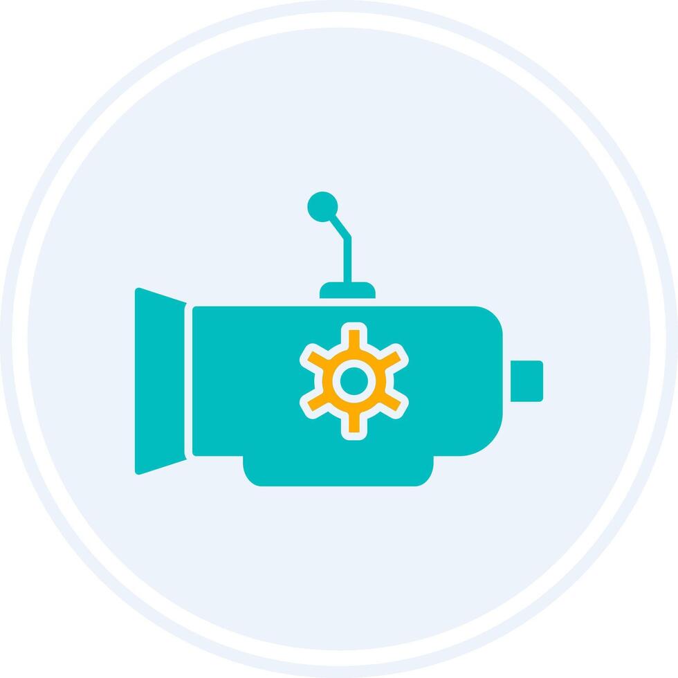 Gearbox Glyph Two Colour Circle Icon vector