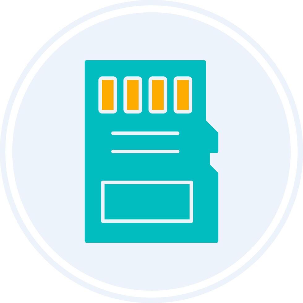 Sd Card Glyph Two Colour Circle Icon vector