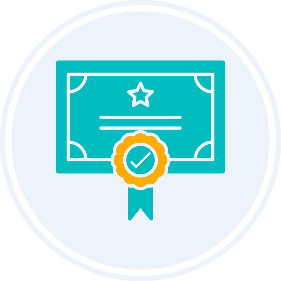 Qualify Glyph Two Colour Circle Icon vector