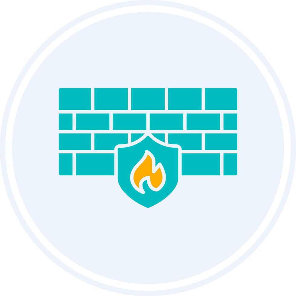 Firewall Glyph Two Colour Circle Icon vector