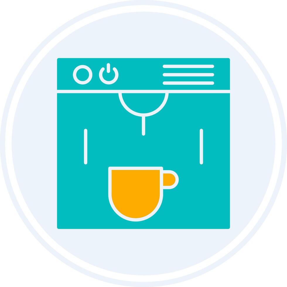 Coffe Maker Glyph Two Colour Circle Icon vector