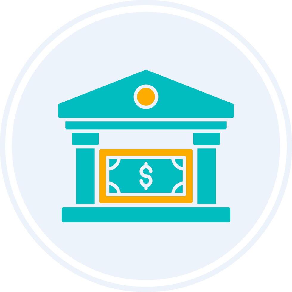 Bank Glyph Two Colour Circle Icon vector