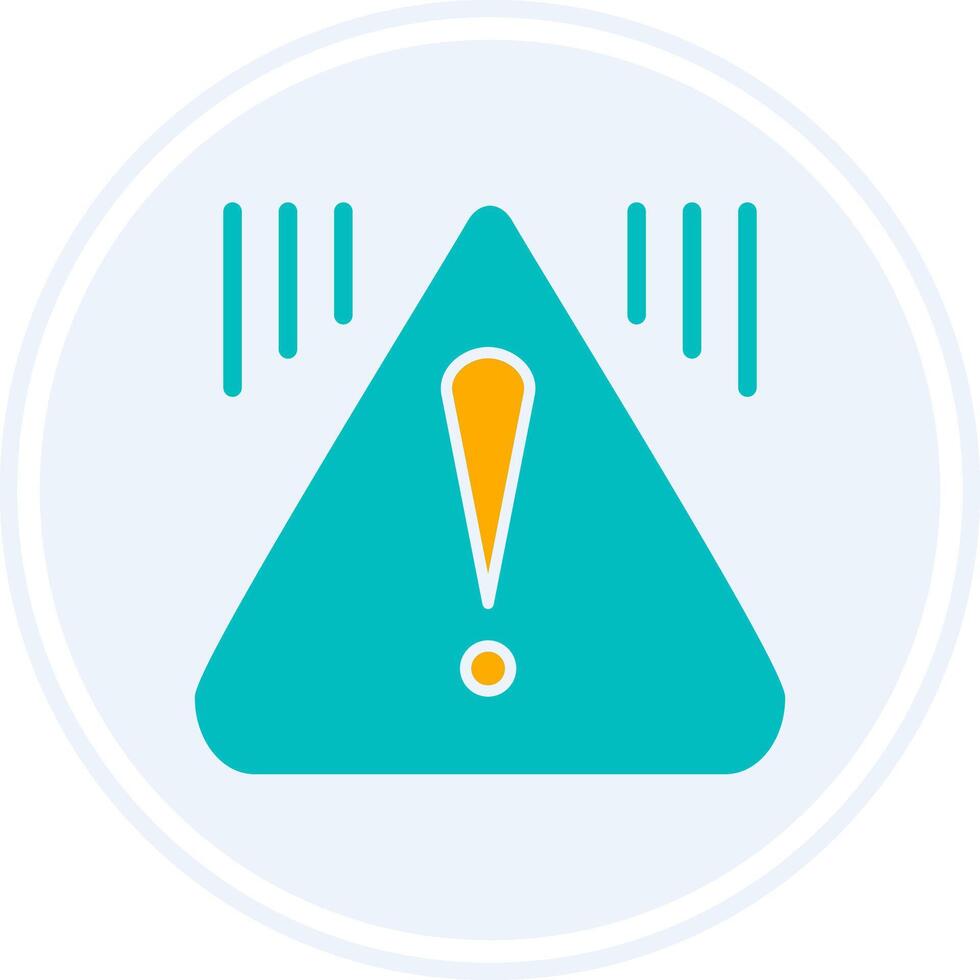 Warning Glyph Two Colour Circle Icon vector