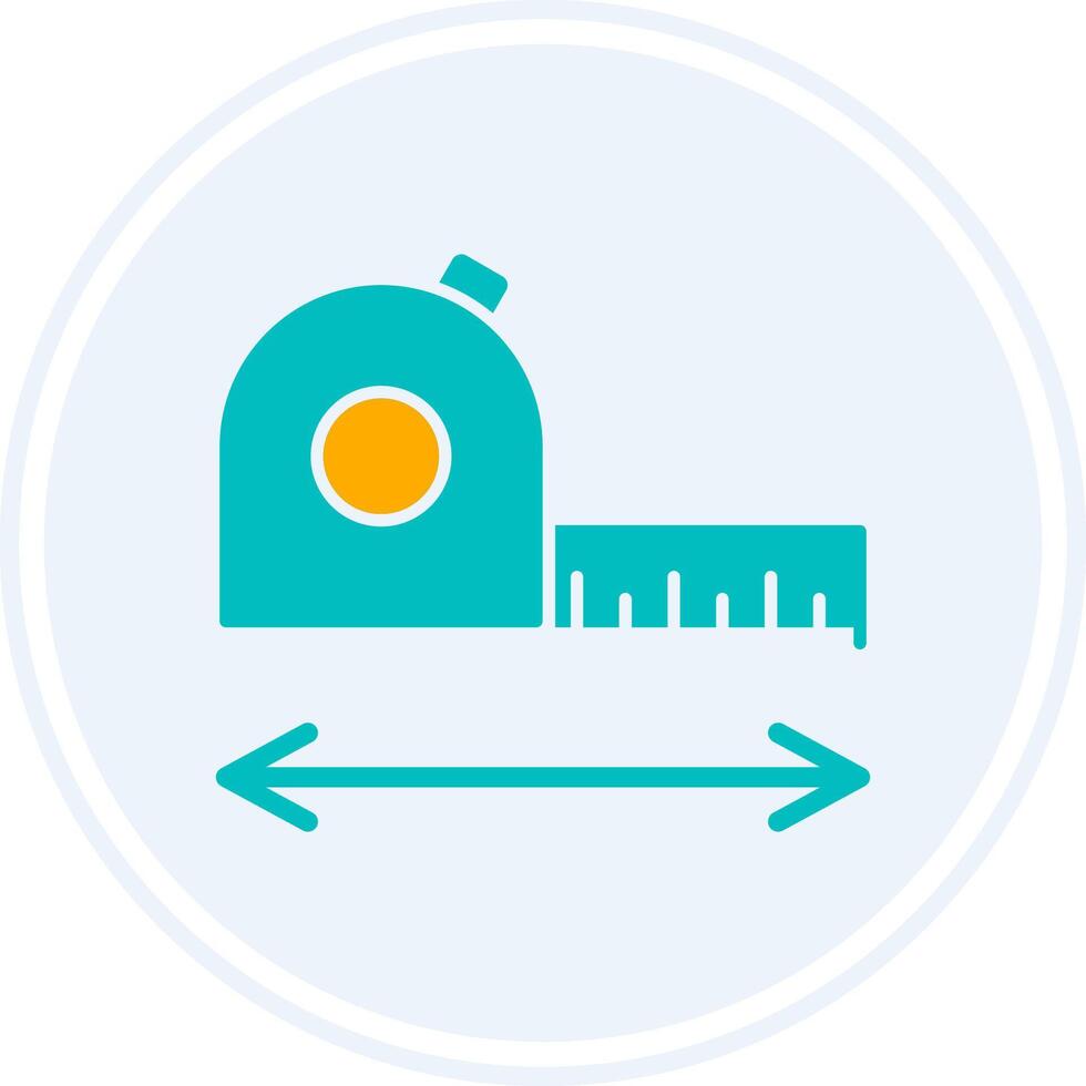 Measurement Glyph Two Colour Circle Icon vector