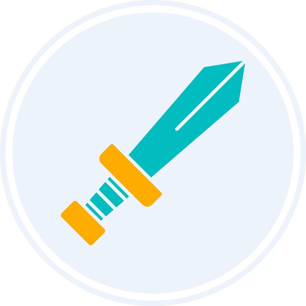 Sword Glyph Two Colour Circle Icon vector